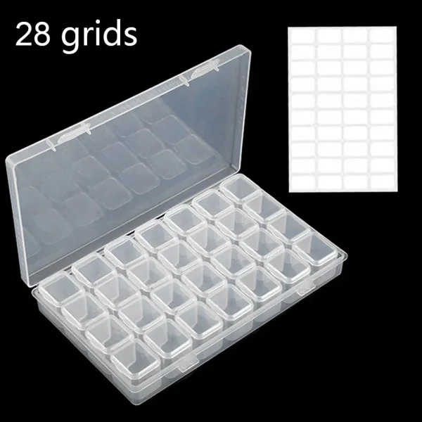 28/56 Grids DIY Diamond Painting Tools Storage Box Diamond Embroidery Accessories Organizer Case Painting Storage Containers 5