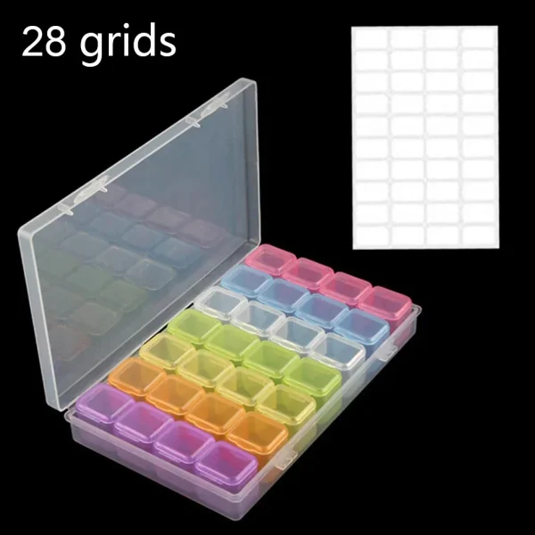 28/56 Grids DIY Diamond Painting Tools Storage Box Diamond Embroidery Accessories Organizer Case Painting Storage Containers 6