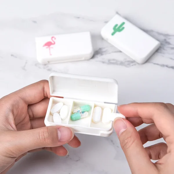 3 Grids Mini Portable Medicine Storage Box Travel Pill Box Small Drugs Capsule Packaging Box Household Small Organizer Container 1