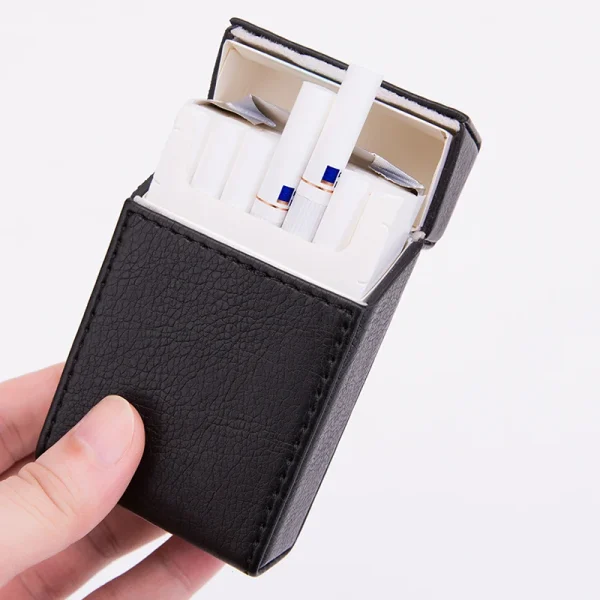 1Pc PU Leather Cigarette Case for Tobacco Storage Box Holder for Holding up to 20 Cigar Protective Cover 3