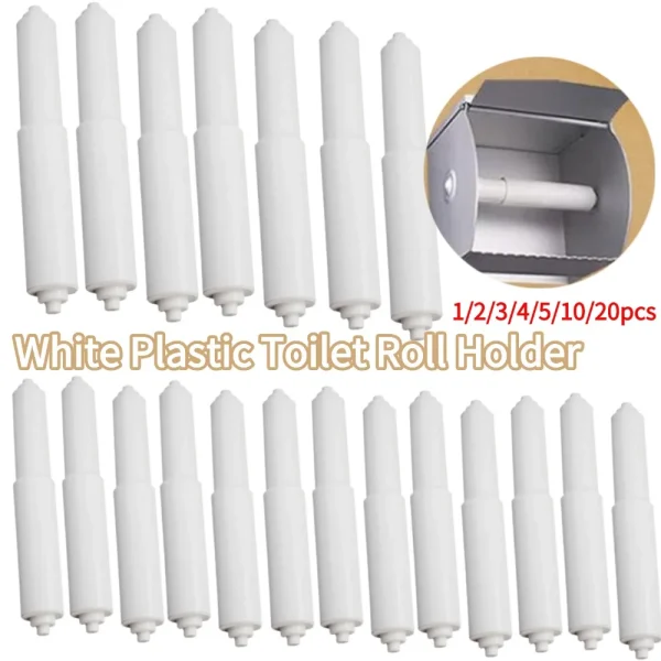 Replacement Toilet Roll Paper Shaft White Toilet Roll Holder Roller Spindle Insert Spring For Bathroom Toilet Roll Paper Tube 1