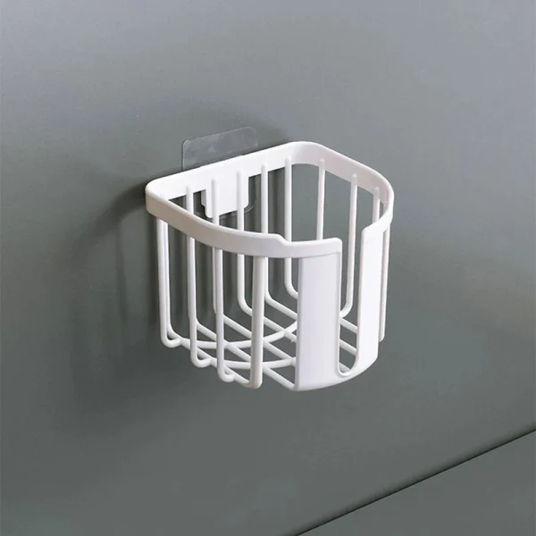Punch-Free Toilet Paper Shelf Bathroom Kitchen Tissue Box Wall-Mounted Sticky Paper Storage Box Toilet Paper Holder Roll Paper 4