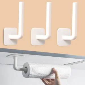 1PCS Kitchen Paper Roll Holder Towel Hanger Rack Bar Cabinet Rag Hanging Holder Shelf Toilet Paper Towel Holders for Kitchen 1