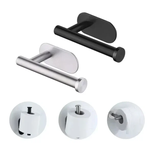 No Drilling Toilet Paper Holder SUS304 Stainless Steel Self Adhesive Wall Mount Tissue Towel Roll Dispenser for Bathroom Kitchen 1