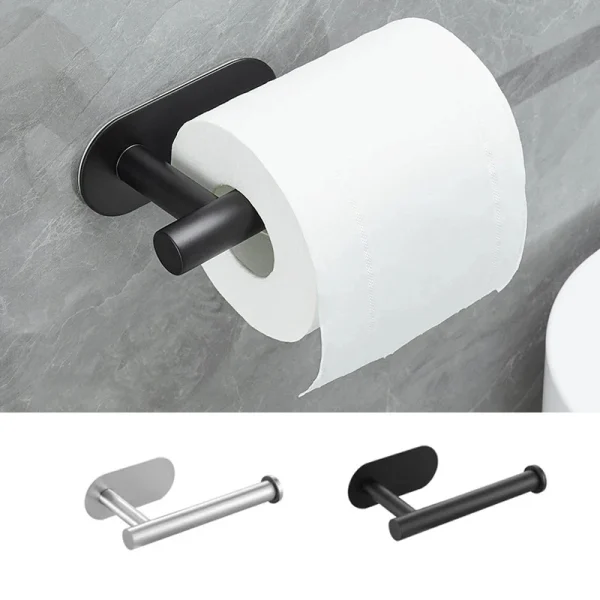 No Drilling Toilet Paper Holder SUS304 Stainless Steel Self Adhesive Wall Mount Tissue Towel Roll Dispenser for Bathroom Kitchen 4