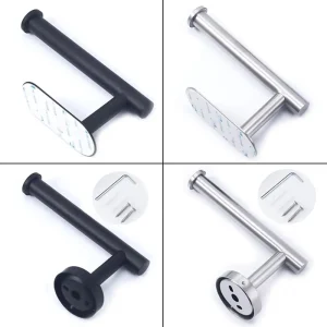 Self-Adhesive Stainless Steel Toilet Roll Paper Towel Toilet wall Mount Holder Organizers Punch-Free Rack Tissue Accessories M20 1