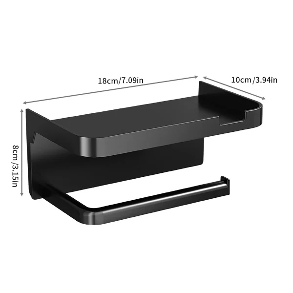 1PCS Wall Mounted Storage Rack Toilet Paper Holder No-Punch Roll Organizer - Bathroom Storage Accessories 6