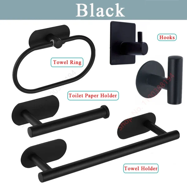 Self Adhesive Toilet Paper Holder Wall Mount No Punching Stainless Steel Tissue Towel Roll Dispenser Stand For Bathroom Kitchen 6