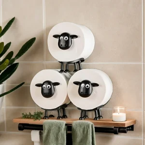 1/3Pcs Adorable Sheep-Shaped Toilet Paper Holder - Perfect for Bathroom Decor, Freestanding Plastic Design, Fun Home Decor 1