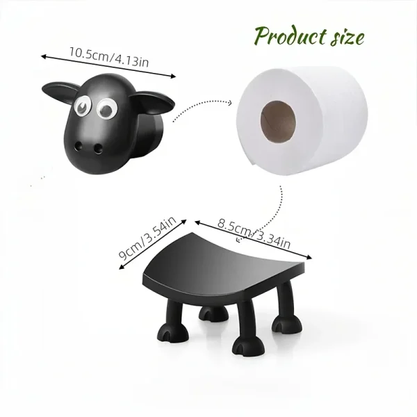1/3Pcs Adorable Sheep-Shaped Toilet Paper Holder - Perfect for Bathroom Decor, Freestanding Plastic Design, Fun Home Decor 4