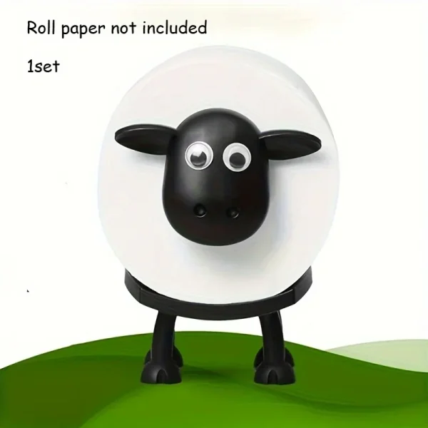 1/3Pcs Adorable Sheep-Shaped Toilet Paper Holder - Perfect for Bathroom Decor, Freestanding Plastic Design, Fun Home Decor 6