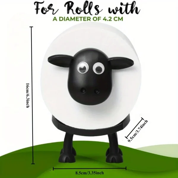 Sheep Toilet Roll Holder - Funny Toilet Paper Holder Free Standing Bathroom Set - 3D Printed Black Sheep Loo Roll Holder 3