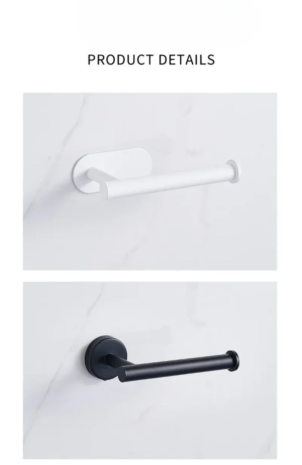 Self-Adhesive Stainless Steel Toilet Roll Paper Towel Toilet wall Mount Holder Organizers Punch-Free Rack Tissue Accessories U26 5