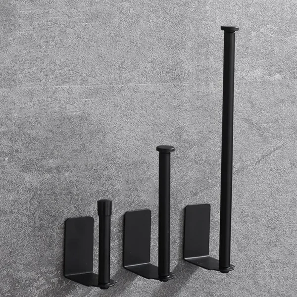 Kitchen Carbon Steel Paper Towel Holder No Punch Cabinet Paper Shelf Household Roll Paper Hanger Plastic Wrap Rag Storage Rack 5