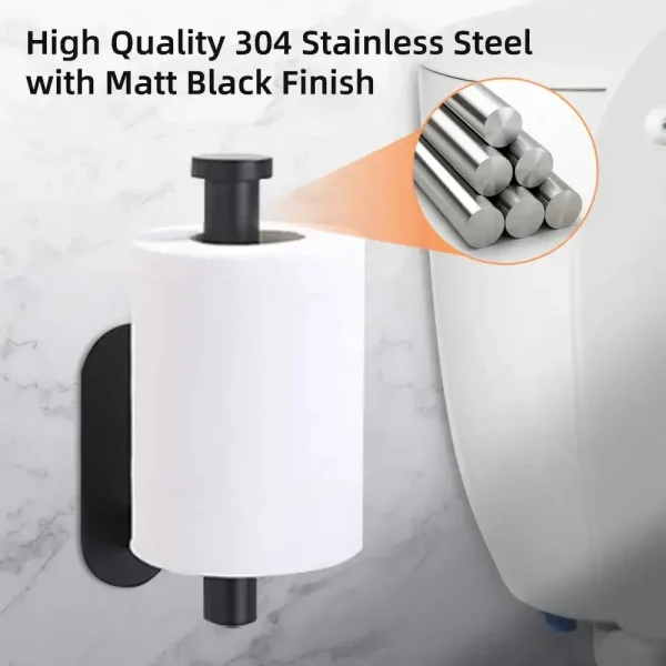 Self Adhesive Toilet Paper Towel Holder Stainless Steel Wall Mount  No Punching Tissue Towel Roll Dispenser for Bathroom Kitchen 5