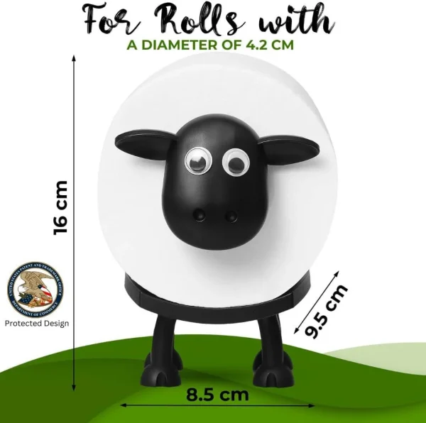 1pc/3pc Sheep Shaped Toilet Paper Holder Stand Self Supporting Animal Design Bathroom Tissue Roll Storage Cute Home Decor 2
