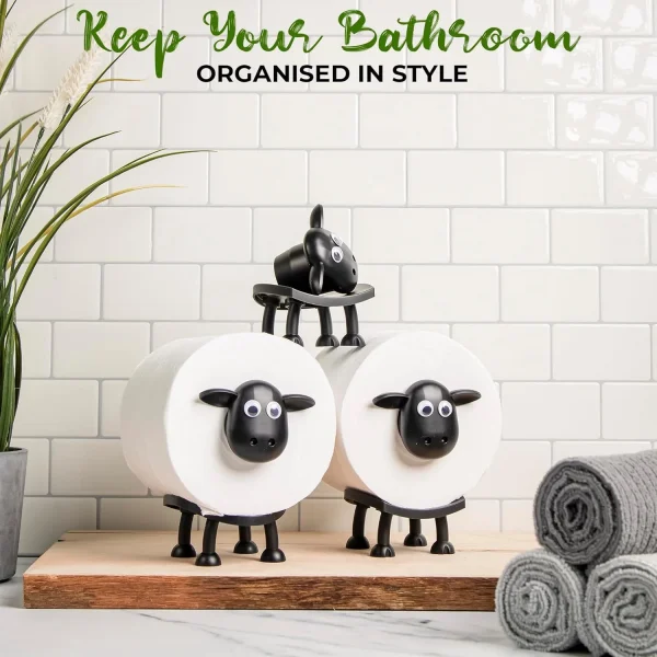 1pc/3pc Sheep Shaped Toilet Paper Holder Stand Self Supporting Animal Design Bathroom Tissue Roll Storage Cute Home Decor 6