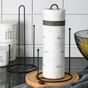 1PC Iron Kitchen Roll Paper Towel Holder Bathroom Paper Towel Holder Dining Table Vertical Napkin Holder Kitchen Storage Rack 1