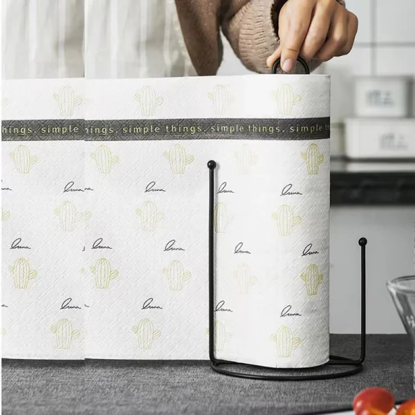 1PC Iron Kitchen Roll Paper Towel Holder Bathroom Paper Towel Holder Dining Table Vertical Napkin Holder Kitchen Storage Rack 3
