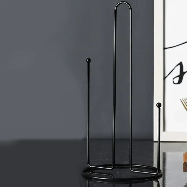 1PC Iron Kitchen Roll Paper Towel Holder Bathroom Paper Towel Holder Dining Table Vertical Napkin Holder Kitchen Storage Rack 5