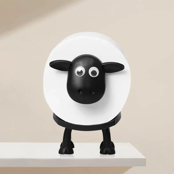 3/1PCS Sheep Toilet Roll Holder Funny Toilet Paper Holder Free Standing Bathroom Set Black Sheep Roll Rack Cute Bathroom Decor 3