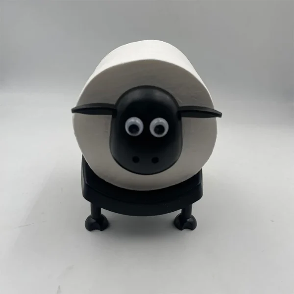 3/1PCS Sheep Toilet Roll Holder Funny Toilet Paper Holder Free Standing Bathroom Set Black Sheep Roll Rack Cute Bathroom Decor 4