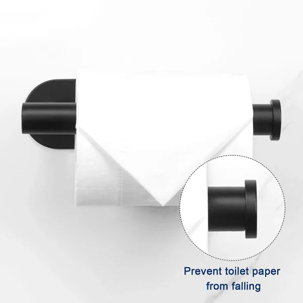 Adhesive Toilet Roll Paper Holder Organizer Wall Mount Storage Stand Kitchen Bathroom No Drill Tissue Towel Dispenser Stainless 3