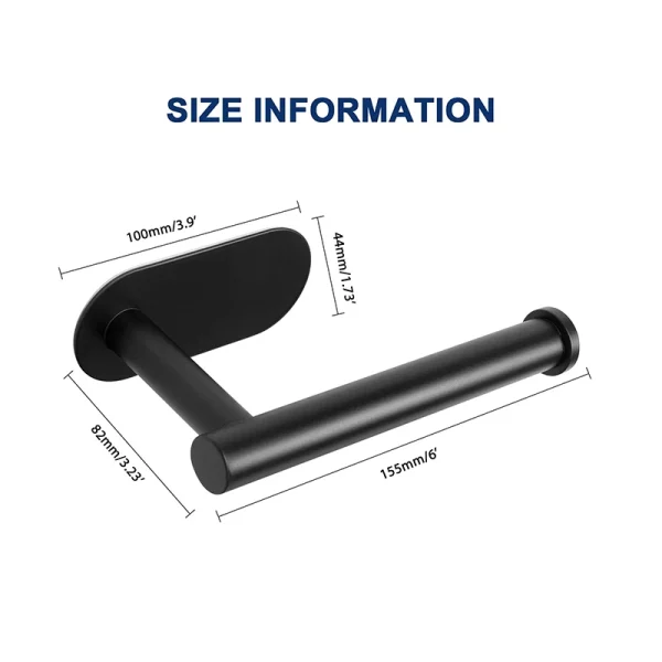 Adhesive Toilet Roll Paper Holder Organizer Wall Mount Storage Stand Kitchen Bathroom No Drill Tissue Towel Dispenser Stainless 5