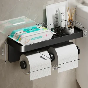 Aluminum Alloy Toilet Paper Holder WC roll Paper Holder perfume Shelf for Bathroom storage Accessories 1