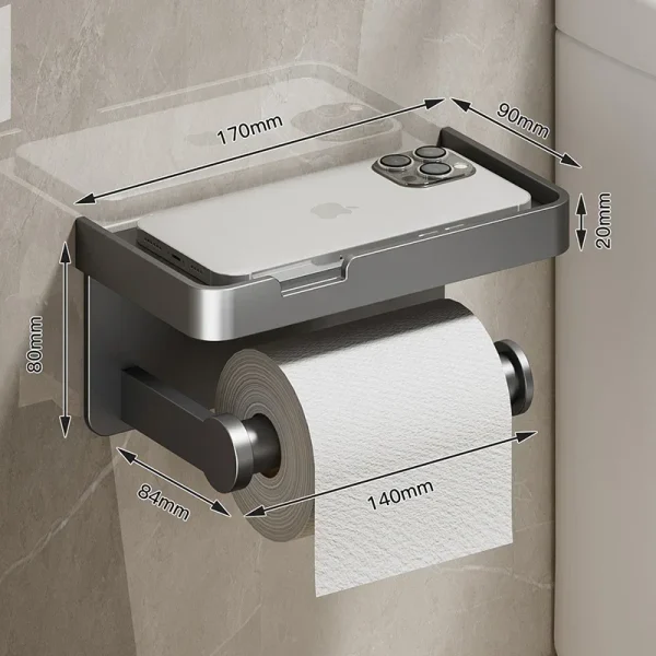 Aluminum Alloy Toilet Paper Holder WC roll Paper Holder perfume Shelf for Bathroom storage Accessories 4