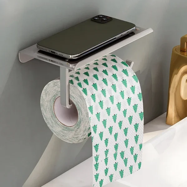 Aluminum Alloy Toilet Paper Holder WC roll Paper Holder perfume Shelf for Bathroom storage Accessories 5