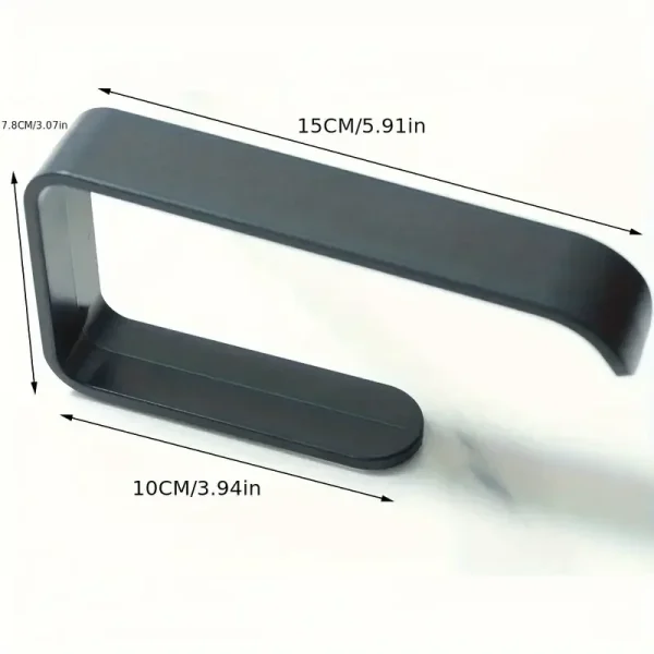 Wall-Mounted Toilet Paper Rack - Sleek Black/White, No-Drill Adhesive, Bathroom & Kitchen Organizer 6