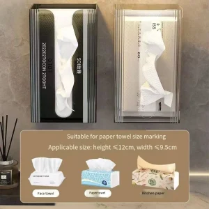 Punch-free Toilet Paper Holder Box Waterproof Storage Toilet Paper Storage Rack Paper Towel Kitchen Bathroom Storage Box 1