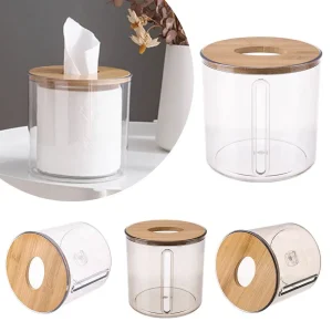 Waterproof Toilet Paper Holder Home Supplies Round Plastic Paper Container Wall Mounted Paper Shelf Bathroom 1