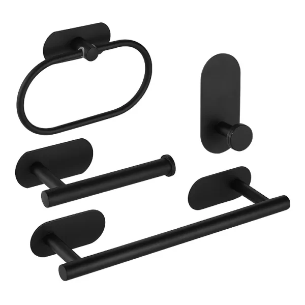 Adhesive Toilet Paper Holder 304 Stainless Steel Brushed Gold Paper Towel Roll Rack Black Bathroom Kitchen Long Tissue Hanger 6