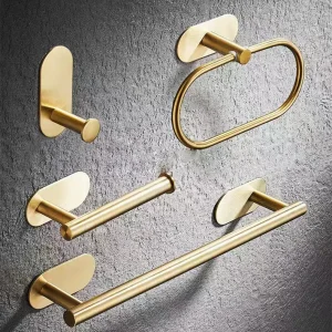 Adhesive Paper Towel Holder Under Cabinet Wall Mount for Kitchen Paper Towel Gold Paper Towel Roll Holder Bathroom Hardware Set 1
