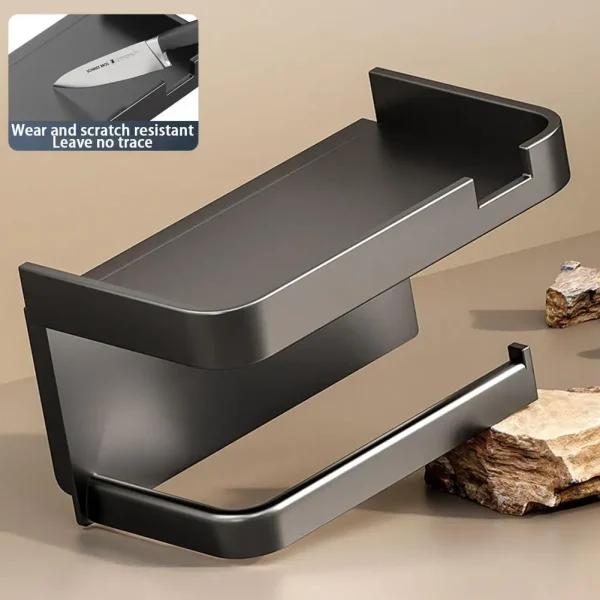Toilet Paper Holder Stand Wall-Mounted Toilet Paper Dispenser Kitchen Bathroom Storage Rack For Tissue Box Shelf Phone Holder 4