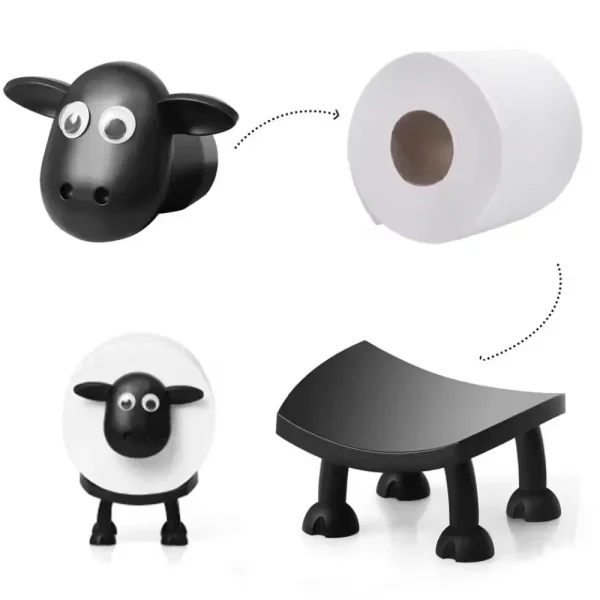 New Summer Resin Sheep Toilet Paper Holder Stackable Animal Tissue Organizer Creative Bathroom Decor for Farmhouse Modern Homes 2