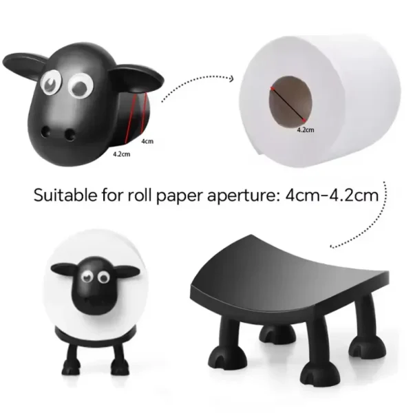 New Summer Resin Sheep Toilet Paper Holder Stackable Animal Tissue Organizer Creative Bathroom Decor for Farmhouse Modern Homes 3