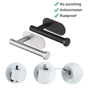 No Drilling Toilet Paper Holder SUS304 Stainless Steel Self Adhesive Wall Mount Tissue Towel Roll Dispenser for Bathroom Kitchen 1