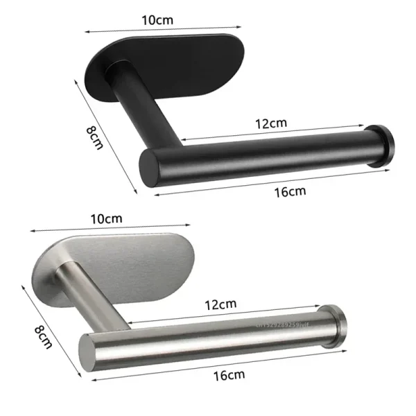 No Drilling Toilet Paper Holder SUS304 Stainless Steel Self Adhesive Wall Mount Tissue Towel Roll Dispenser for Bathroom Kitchen 2