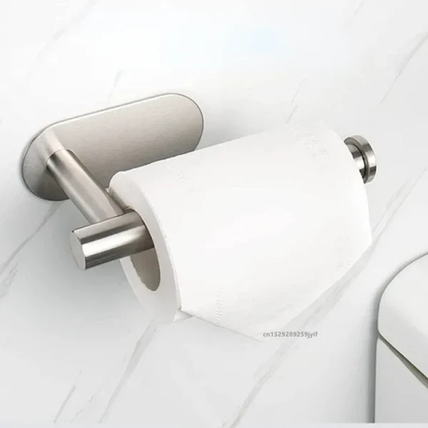 No Drilling Toilet Paper Holder SUS304 Stainless Steel Self Adhesive Wall Mount Tissue Towel Roll Dispenser for Bathroom Kitchen 4