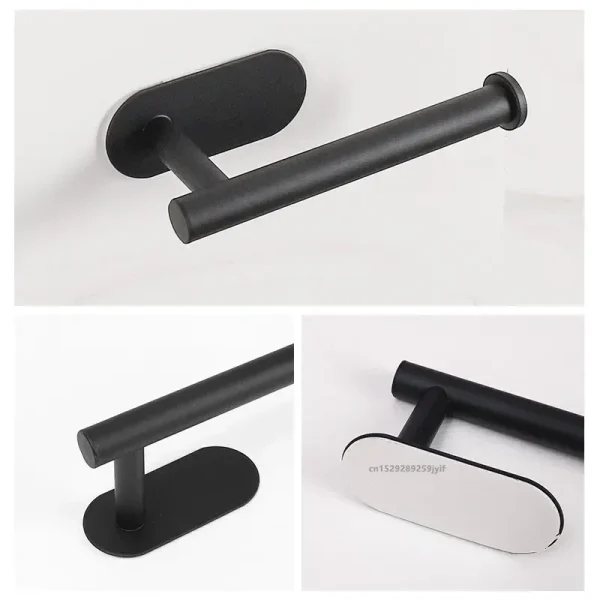No Drilling Toilet Paper Holder SUS304 Stainless Steel Self Adhesive Wall Mount Tissue Towel Roll Dispenser for Bathroom Kitchen 5