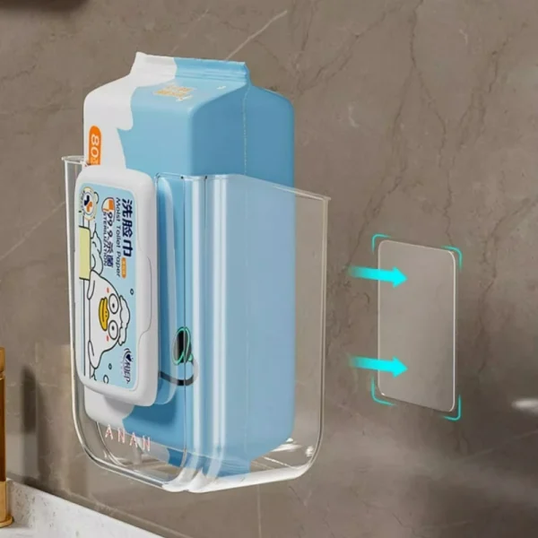Wall Mounted Toilet Paper Box Suction Cup Wet Paper Towel Storage Boxs No Punching Bathroom Wet Towels Holder paper dispenser 3