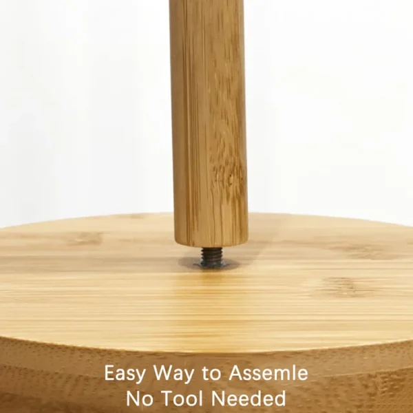 Kitchen Wooden Roll Paper Towel Holder Bathroom Tissue Vertical Stand Disposable Paper Pot Kitchen Toilet Storage Accessories 3