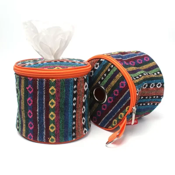 Outdoor Camping National Style Folding Toilet Paper Tissue Case Holder Portable Travel Napkin Storage Bag Durable Box 3