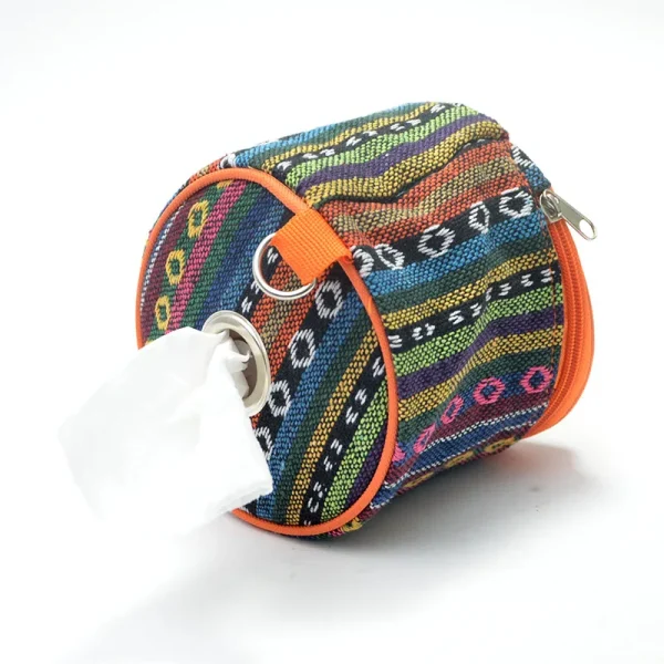 Outdoor Camping National Style Folding Toilet Paper Tissue Case Holder Portable Travel Napkin Storage Bag Durable Box 4