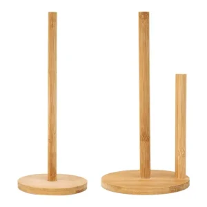 Wooden Roll Paper Towel Holder Bathroom Disposable Paper Tissue Vertical Stand  Kitchen Toilet Storage Accessories 1