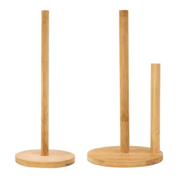 Wooden Roll Paper Towel Holder Bathroom Disposable Paper Tissue Vertical Stand  Kitchen Toilet Storage Accessories 1