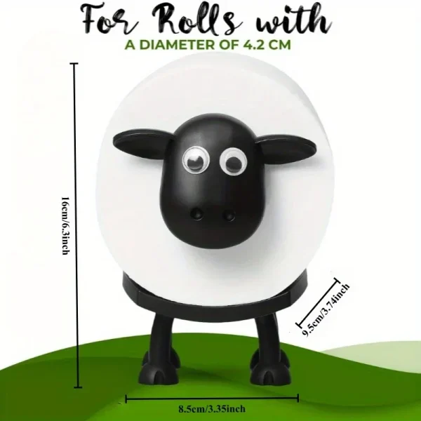 1pcs Sheep Toilet Roll Holder - Funny Toilet Paper Holder Free Standing Bathroom Set - 3D Printed Black Sheep Loo Roll Holder 6